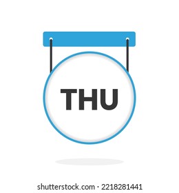 Thursday calendar icon to do list,  day of the week schedule work sign for personal organizer vector illustration