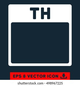 Thursday Calendar Page icon. Vector EPS illustration style is flat iconic symbol, white color.