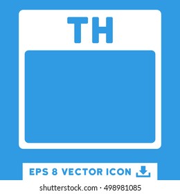 Thursday Calendar Page icon. Vector EPS illustration style is flat iconic symbol, white color.