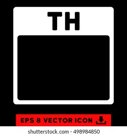 Thursday Calendar Page icon. Vector EPS illustration style is flat iconic symbol, white color.