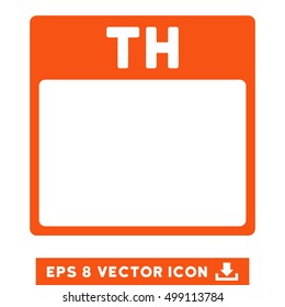 Thursday Calendar Page icon. Vector EPS illustration style is flat iconic symbol, orange color.