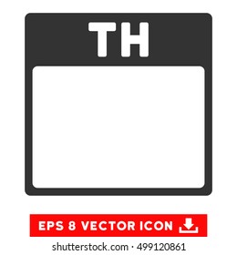 Thursday Calendar Page icon. Vector EPS illustration style is flat iconic symbol, gray color.
