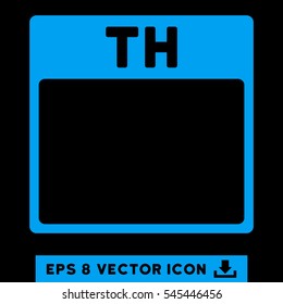 Thursday Calendar Page icon. Vector EPS illustration style is flat iconic symbol, blue color.