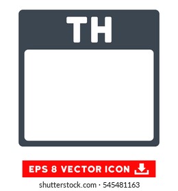 Thursday Calendar Page icon. Vector EPS illustration style is flat iconic symbol, smooth blue color.