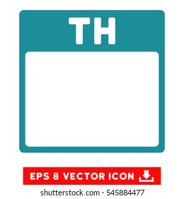 Thursday Calendar Page icon. Vector EPS illustration style is flat iconic symbol, soft blue color.