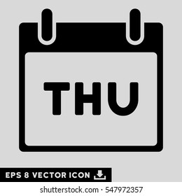 Thursday Calendar Page icon. Vector EPS illustration style is flat iconic symbol, black color.
