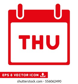 Thursday Calendar Page icon. Vector EPS illustration style is flat iconic symbol, red color.