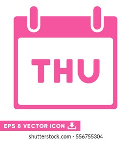 Thursday Calendar Page icon. Vector EPS illustration style is flat iconic symbol, pink color.