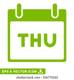 Thursday Calendar Page icon. Vector EPS illustration style is flat iconic symbol, eco green color.
