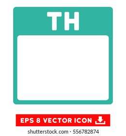 Thursday Calendar Page icon. Vector EPS illustration style is flat iconic symbol, cyan color.