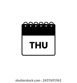 Thursday calendar page pictogram icon. Simple flat pictogram for business, marketing, internet concept on white background. Trendy modern vector symbol for web site design or mobile app.