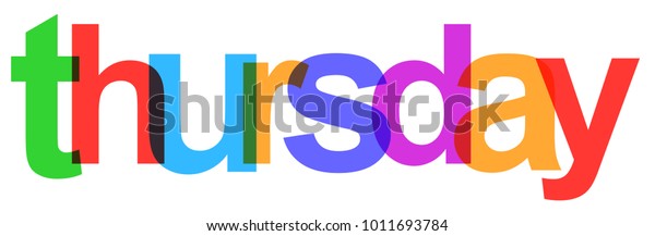 Thursday Colorful Day Week Stock Vector Stock Vector (Royalty Free ...