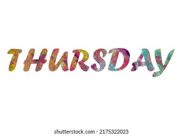 Thursday Colorful Typography Text Banner Vector Stock Vector (Royalty ...