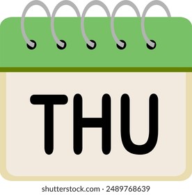 Thursday date or calendar vector image or clipart for project work or business