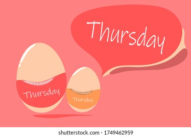 Thursday eggs icon on stylish. Cartoon design vector illustration