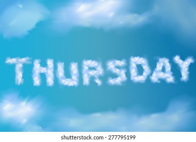 "Thursday" Font from the realistic clouds concept