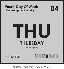 Thursday fourthday of week all information