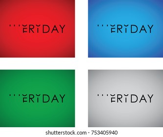 thursday to friday turning text set