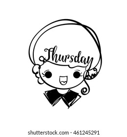  Thursday Happy Day Girl Character illustration vector file