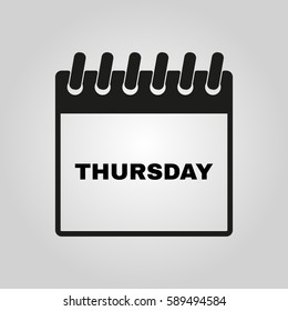 Thursday icon. Thu and calendar, data symbol. Flat design. Stock - Vector illustration