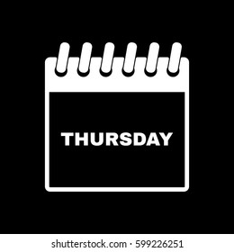 Thursday icon. Thu and calendar, data symbol. Flat design. Stock - Vector illustration