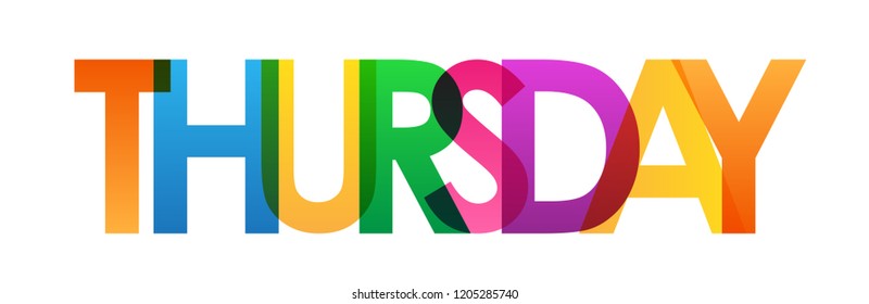 THURSDAY rainbow letters banner