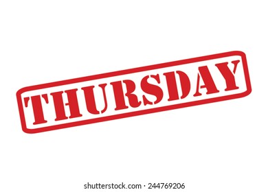 THURSDAY Red Rubber Stamp vector over a white background.