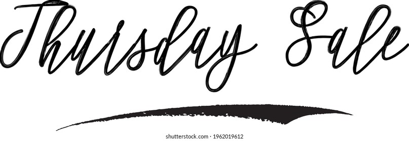 Thursday Sale  Cursive Vector Typographic Sale Text