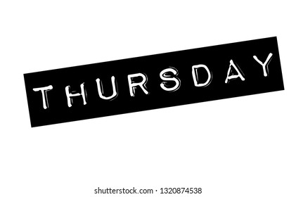 thursday stamp on white background. Sign, label, sticker.