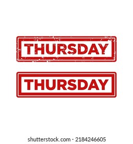 thursday stamp. rubber stamp design with the word THURSDAY .Thursday stamp vector grunge and flat red color