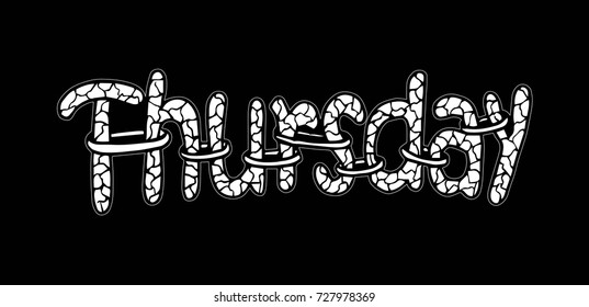 Thursday text. Decorative style