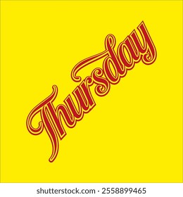 Thursday Text with  Yellow Background