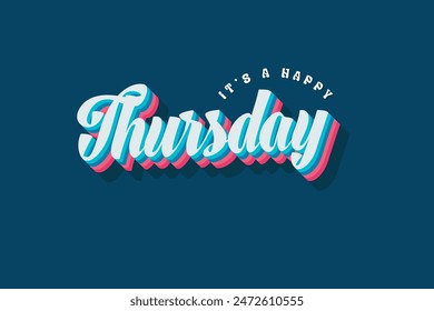 Thursday typography editable colour effect template in 3d shadow style. Suitable for brand, business logo or calendar design. Eps 10 vector.