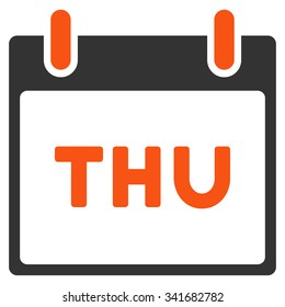 Thursday vector icon. Style is bicolor flat symbol, orange and gray colors, rounded angles, white background.