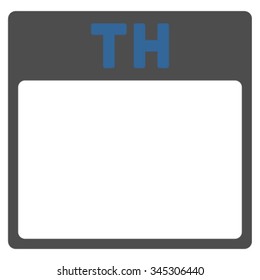 Thursday vector icon. Style is bicolor flat symbol, cobalt and gray colors, rounded angles, white background.