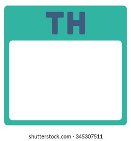 Thursday vector icon. Style is bicolor flat symbol, cobalt and cyan colors, rounded angles, white background.