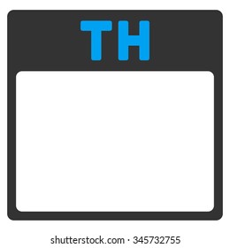 Thursday vector icon. Style is bicolor flat symbol, blue and gray colors, rounded angles, white background.