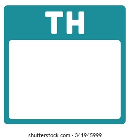 Thursday vector icon. Style is flat symbol, soft blue color, rounded angles, white background.