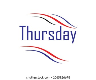 Thursday. vector illustration modern text
