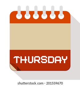 Thursday Vector Paper Calendar Illustration