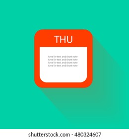 Thursday weekly short paper note with the days of the week