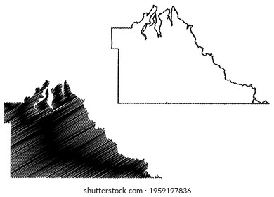 Thurston County, State of Washington (U.S. county, United States of America) map vector illustration, scribble sketch Thurston map