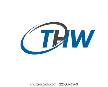 Letra THW diseño creativo elegante del logo de swoosh