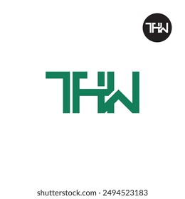 THW-Logo-Buchstabe Monogramm Design