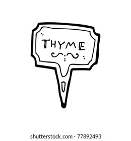 Thyme Herb Garden Label Cartoon