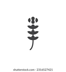 Thyme herb vector icon. filled flat sign for mobile concept and web design. Thyme leaves glyph icon. Symbol, logo illustration. Vector graphics