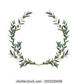 Thyme leaf green wreath Vector isolated Medicinal set of leaves for the design of bouquets and cards Branch of plants Spicy grass