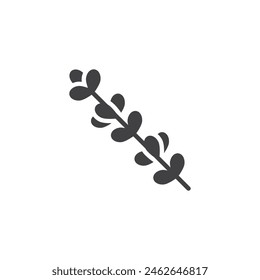 Thyme leaves vector icon. filled flat sign for mobile concept and web design. Thyme sprig glyph icon. Symbol, logo illustration. Vector graphics