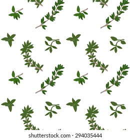 Thyme seamless pattern with sample in swatch panel (AI)