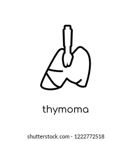 Thymoma icon. Trendy modern flat linear vector Thymoma icon on white background from thin line Diseases collection, editable outline stroke vector illustration